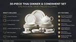 38 Piece gold and silver dinner set - Image 2
