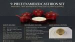 9 Piece Premium Enameled Cast Iron Cookware Collection - Image 2