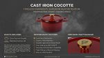 22cm cast iron casserole pot - Image 2