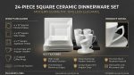 24 Piece Square dinner set - Image 2