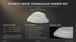 12 Piece triangular dinner set - Image 3