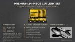 24 Piece stainless steel cutlery black - Image 2