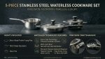 5 PC stainless steel waterless cookware - Image 2
