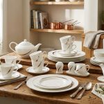 38 Piece gold and silver dinner set